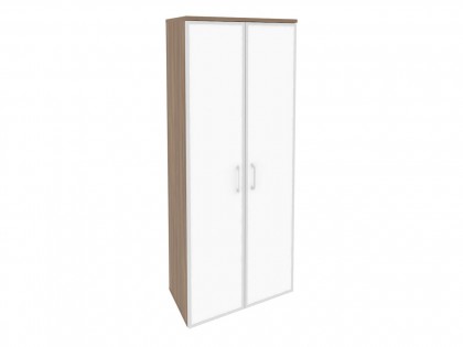 Офисная мебель для персонала ONIX O.ST-1.10R white Шкаф высокий широкий (2 высоких фасада стекло лакобель в раме)