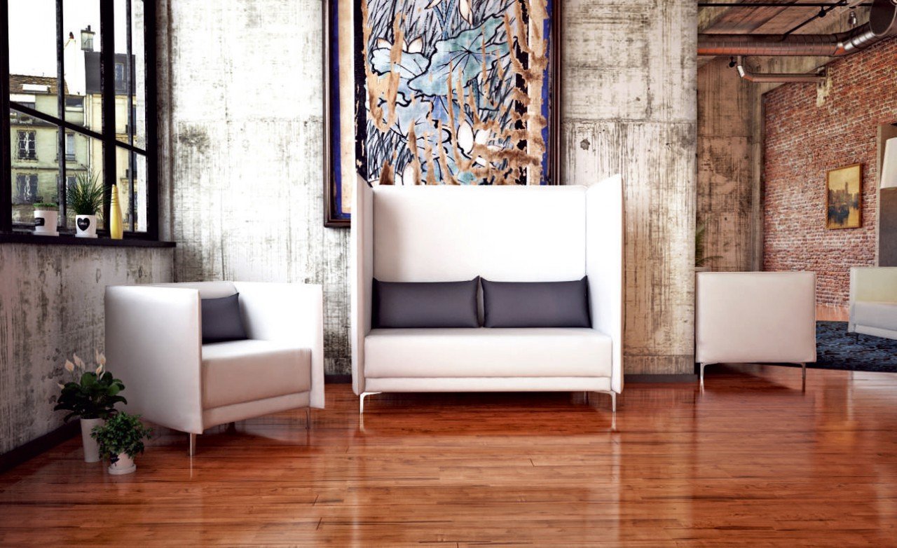 Офисный диван из кожзама Графит - вид 2